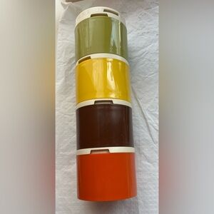 Vintage Tupperware retro stacking seasoning set Spice shakers NEVER USED